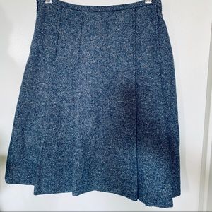 Sky Blue Pleated Mini Wool Skirt Vintage
